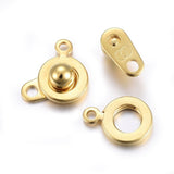 24kt Gold Plated Stainless Steel Button Clasp 5/pk