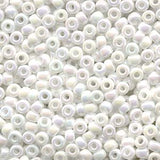 6/0 Miyuki Seed Beads #0402R Opaque White AB 20g