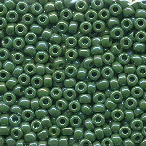 6/0 Miyuki Seed Beads #0411R Opaque Green AB 20g