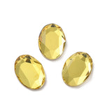 Rhinestone Cabochons, Oval 14x10mm Citrine 4/pk