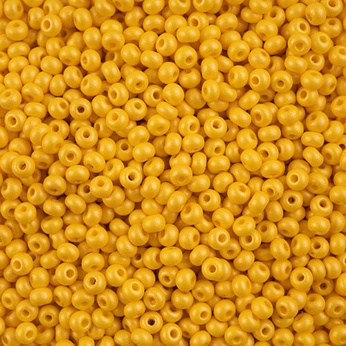 6/0 Czech Seed Beads #121 Permalux Dark Yellow 24g