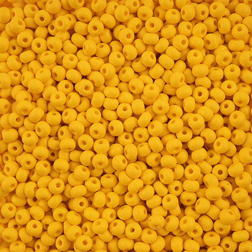 6/0 Czech Seed Beads #143 Permalux Matte Dark Yellow