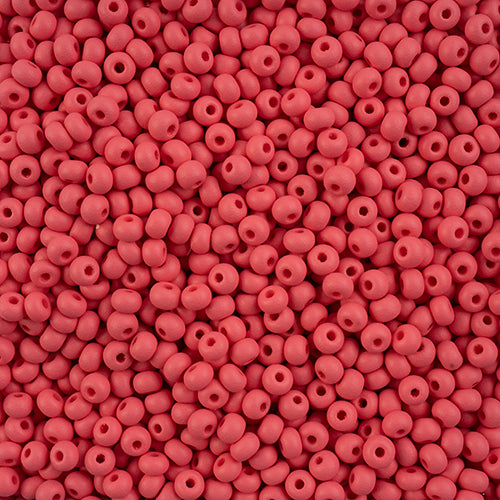 6/0 Czech Seed Beads #149 Permalux Matte Red 24g