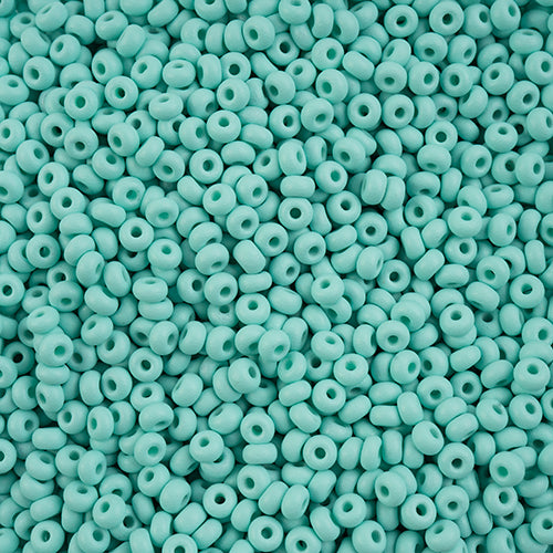 6/0 Czech Seed Beads #157 Permalux Matte Mint 24g