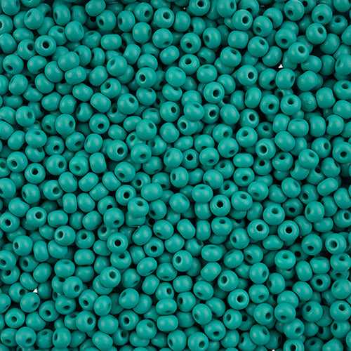 6/0 Czech Seed Beads #158 Permalux Matte Sea Green 24g