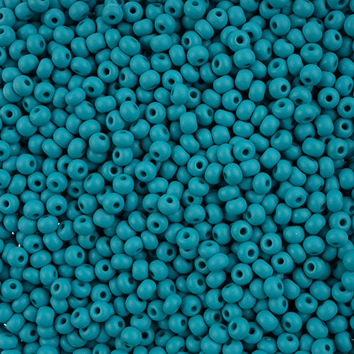 6/0 Czech Seed Beads #159 Permalux Matte Teal 24g