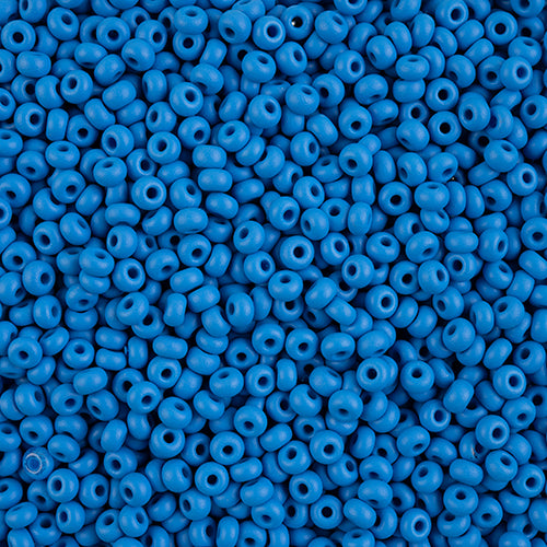 6/0 Czech Seed Beads #162 Permalux Matte Blue 24g