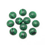 Gemstone Cabs, Round 12mm Malachite (Synthetic/Dyed) 2/pk