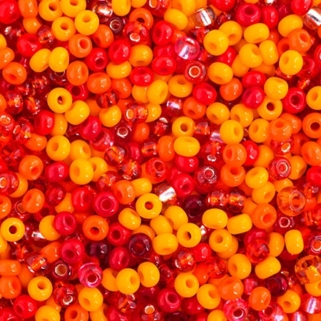 8/0 Czech Seed Beads #0101V Orange Multi Mix 22g