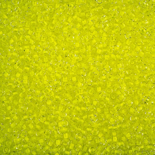 8/0 Czech Seed Beads #01515V Colour Lined Neon Yellow 22g