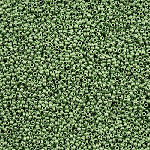 11/0 Czech Seed Beads #43203 Seafoam Green Terra Metallic Matte 23g