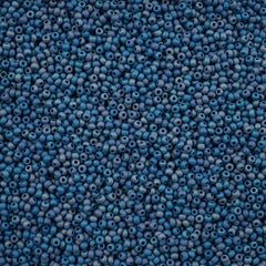 11/0 Czech Seed Beads #43214 Opaque Blue Matte Rainbow 23g