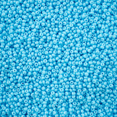 11/0 Czech Seed Beads #43245 Op Aqua Chalk Solgel 23g