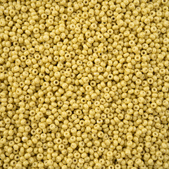 11/0 Czech Seed Beads #43246 Op Mustard Chalk Solgel 23g