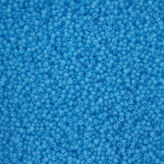 11/0 Czech Seed Beads #43268 Alabaster Aqua Solgel 23g