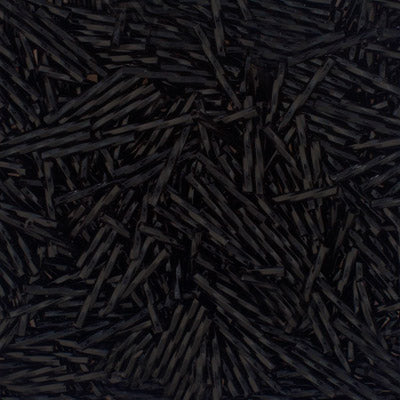 20mm Twisted Czech Bugle Beads Opaque Black 25g Bag