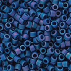 11/0 Delica Bead #2317 Frosted Glazed Rainbow Navy Blue 5.2g