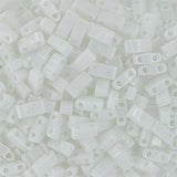 Half Tila Beads #0402 Op White 5.2g