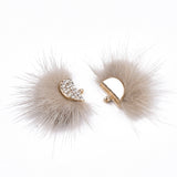 Faux Mink Fur Tassels, Tan 2/pk