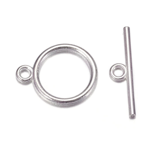 Toggle Clasp Silver 15mm Round 10/pk