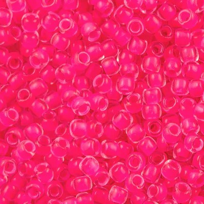 11/0 Toho Seed Beads #971 Matte Neon Pink Lined 8-9g Vial