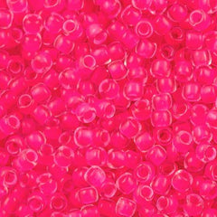 11/0 Toho Seed Beads #971 Matte Neon Pink Lined 8-9g Vial