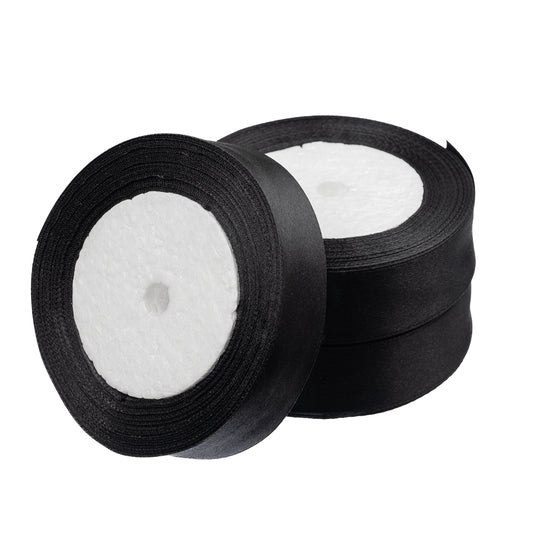 1" Satin Ribbon Black 25yd