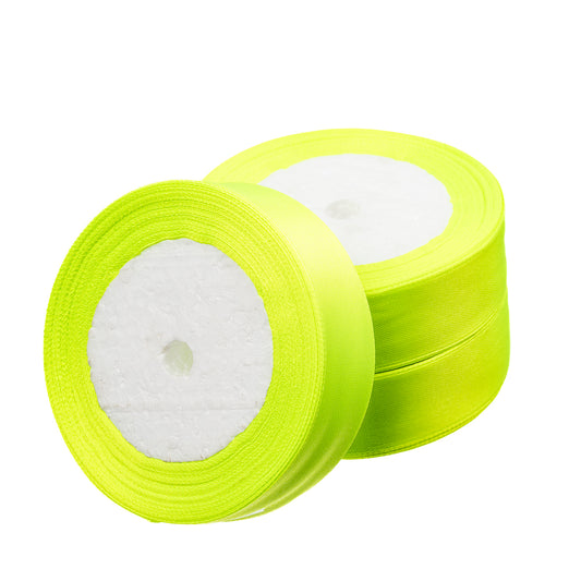 1" Satin Ribbon Yellow Green 25yd