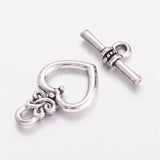 Toggle Clasp Antique Silver Heart 10/pk