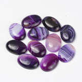 Gemstone Cabs, Oval 13x18mm Agate Purple (Natural/Dyed) 2/pk