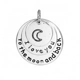 1" I Love You To The Moon And Back Charm 1/pk