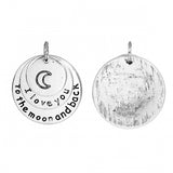 1" I Love You To The Moon And Back Charm 1/pk