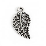 1/2" Antique Silver Leaf Charms 10/pk