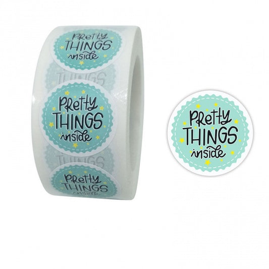 Packaging Labels 1" Pretty Things Inside Sticker 500/Roll