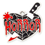 1" Horror Heart/Knife Enamel Charm 5/pk