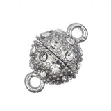 12mm Nickel Rhinestone Magnetic Clasp 1/pk