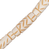 Bone Carved Tube 1" Antique Ivory 8/Str