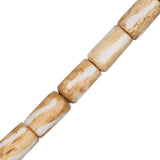 Bone Painted Tube .5" Light Brown 16/Str