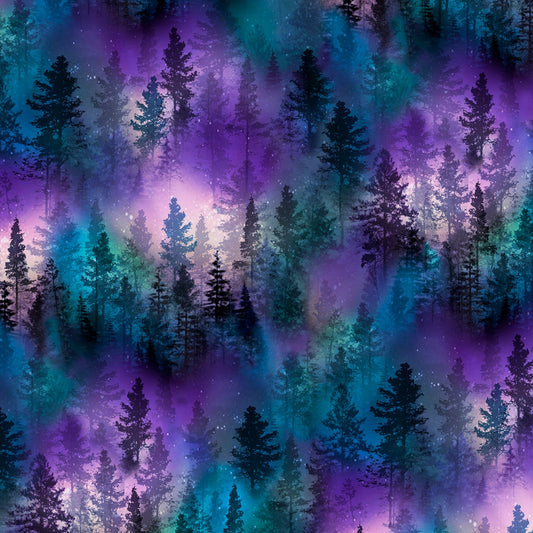 Purple Forest Cotton Fabric #CD8457 - Price Per Half Yard