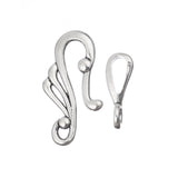 25mm Antique Silver Hook & Eye Clasp 5/pk