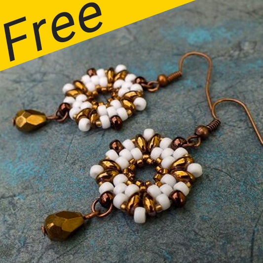 Rosetta Earrings Project - Using Superduos and Matubo Beads