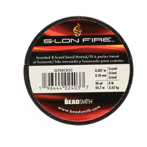 S-Lon Fire Beading Thread 8lb Crystal 50yd