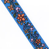 1 1/2" Ojibway Florals Blue Printed Ribbon - Per Yard