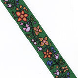 1 1/2" Ojibway Florals Forest Green Printed Ribbon - Per Yard