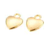 1/2" Gold Heart Charm 5/pk