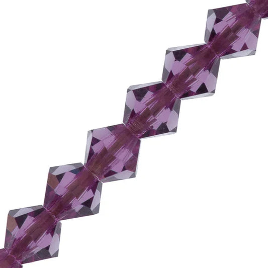 *8mm Amethyst Preciosa Bicone 5" Strand