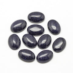 Gemstone Cabs, Oval 13x18mm Goldstone Blue (Synthetic/Dyed)) 2/pk