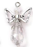 1 1/8" Angel Glass & Metal Charm Crystal 5/pk