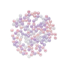 Pearl Beads 8mm Gloss Tri-Colormix Pink 35g