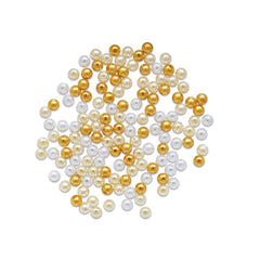 Pearl Beads 8mm Gloss Tri-Colormix Gold 35g